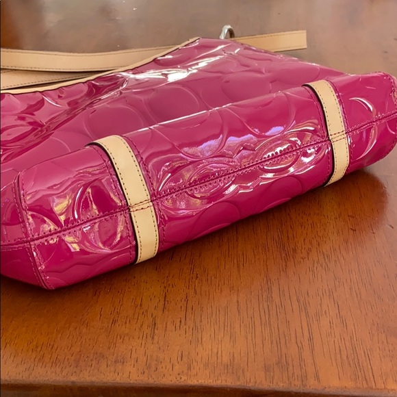 Coach Magenta Patent Leather Handbag - Picture 3 of 11